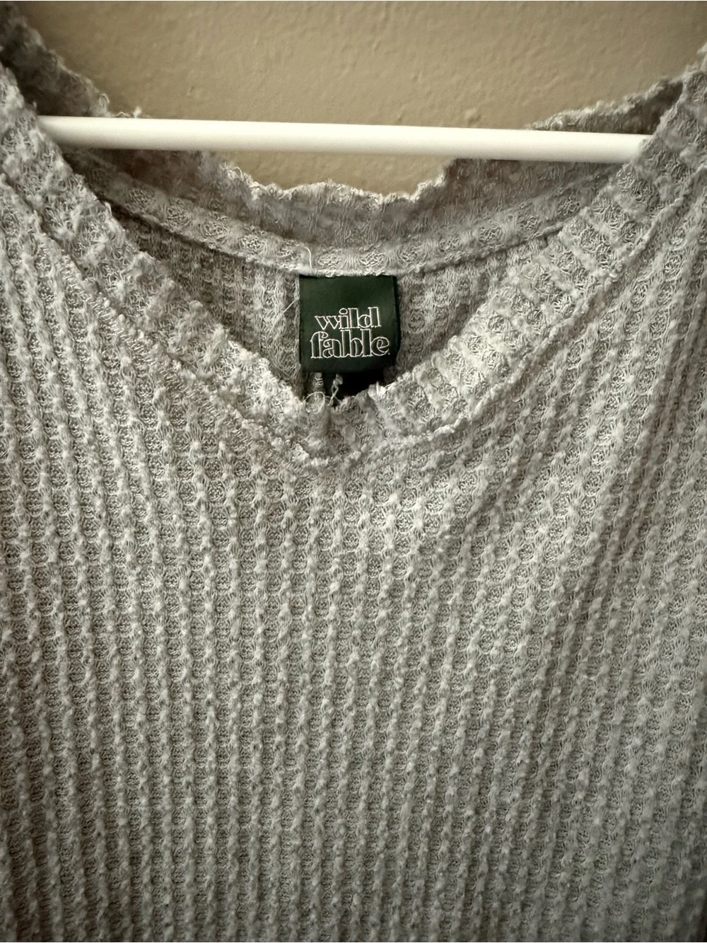 wild fable Light Gray Waffle-Knit Scoop-Neck Sweater - Picture 3 of 3